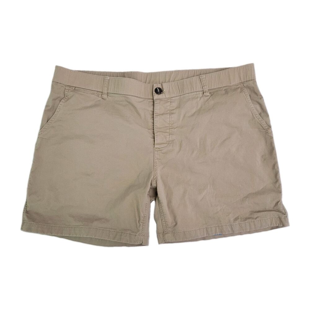 Woof Shorts Mens XXL Beige Commando Freeball Chino Mesh Lined Preppy